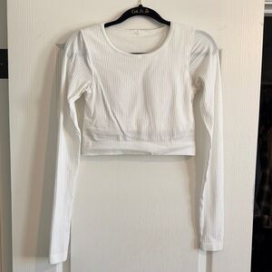 lululemon athletica White Ribbed Crop Top